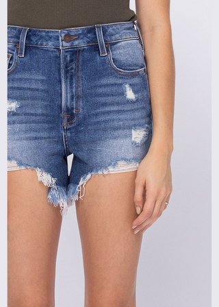 Hidden Sofie Denim Distressed Mom Shorts