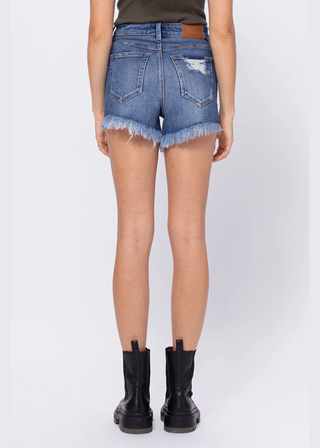 Hidden Sofie Denim Distressed Mom Shorts