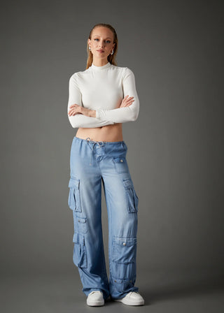 Blue Revival In Combat Tencel Wide Leg Pant