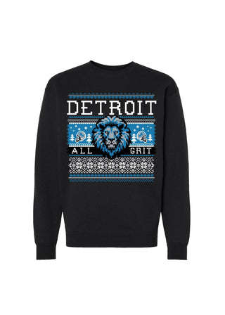 Ink Detroit All Grit Ugly Christmas Sweatshirt