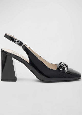 NeroGiardini Patent Chain Slingback Pumps