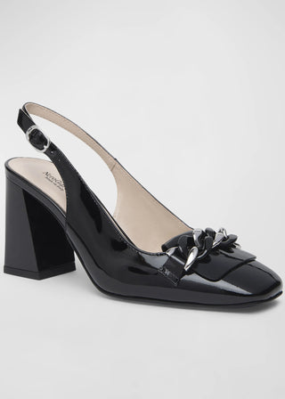 NeroGiardini Patent Chain Slingback Pumps