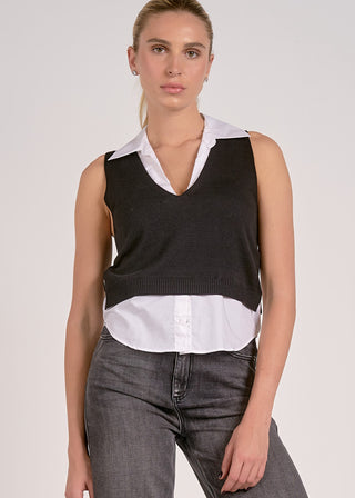 Elan Sweater Vest & Blouse Combo